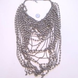 Lucia ball & chain bib necklace
